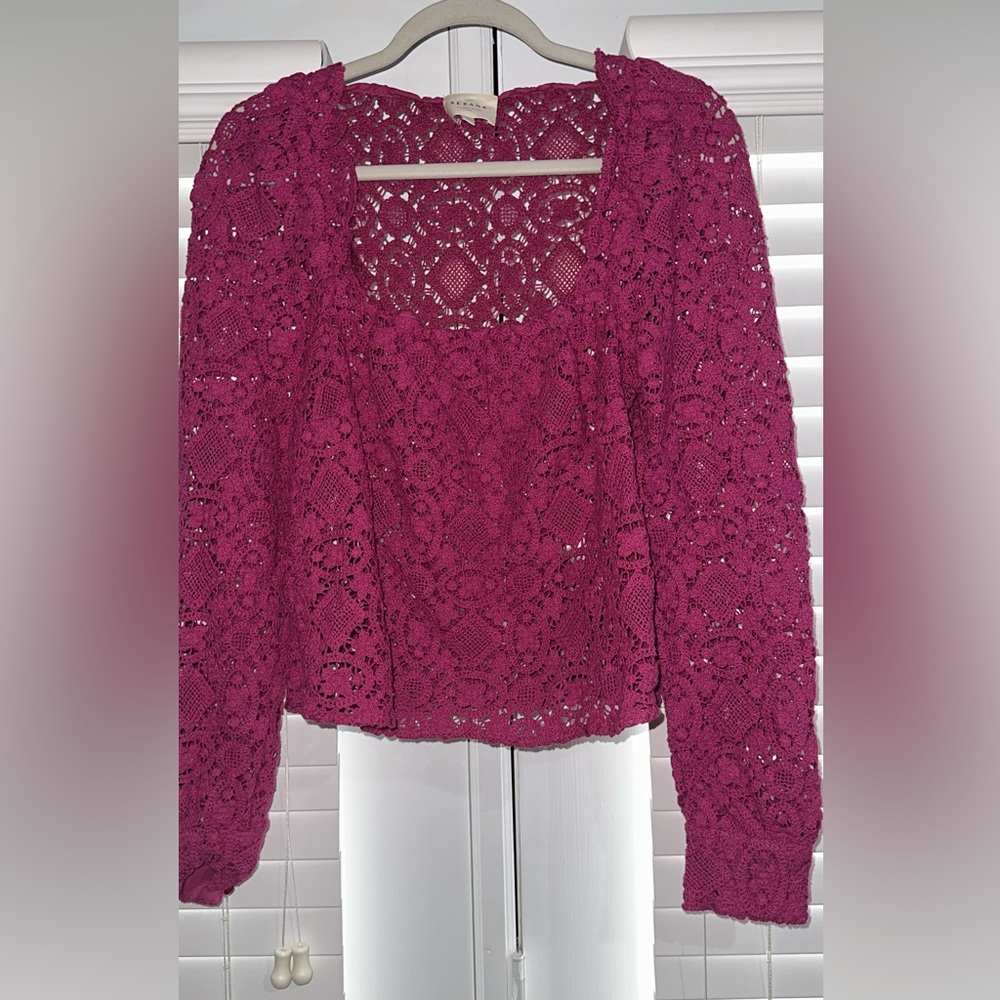 Sézane pink guipare lace